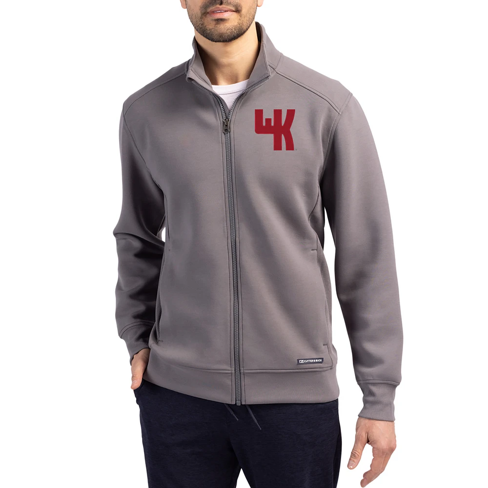 Men's Cutter & Buck Gray Western Kentucky Hilltoppers Roam Eco Recycled Full-Zip Jacket