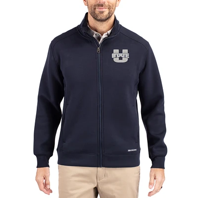 Men's Cutter & Buck Navy Utah State Aggies Roam Eco Recycled Full-Zip Jacket