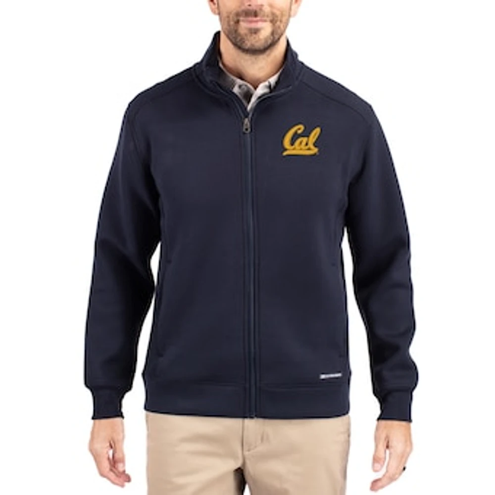Men's Cutter & Buck Navy Cal Bears Roam Eco Recycled Full-Zip Jacket
