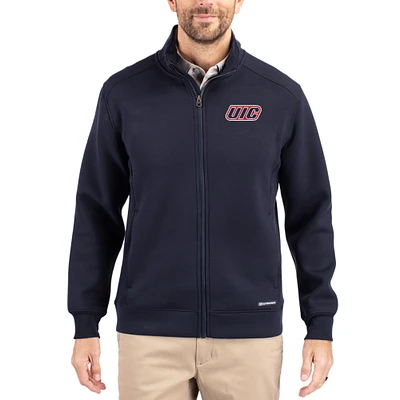 Men's Cutter & Buck Navy UIC Flames Roam Eco Recycled Full-Zip Jacket