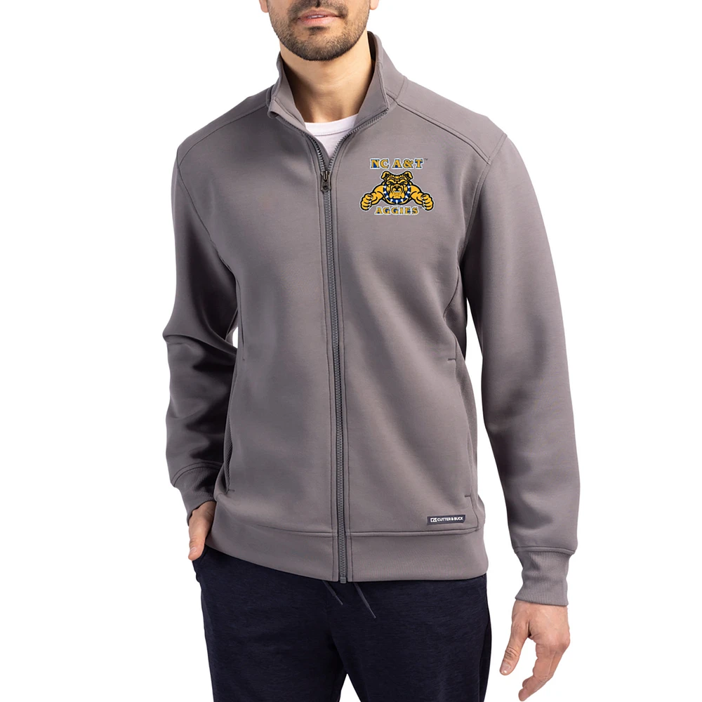 Men's Cutter & Buck Gray North Carolina A&T Aggies Roam Eco Recycled Full-Zip Jacket