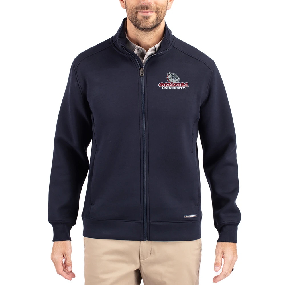 Men's Cutter & Buck Navy Gonzaga Bulldogs Roam Eco Recycled Full-Zip Jacket