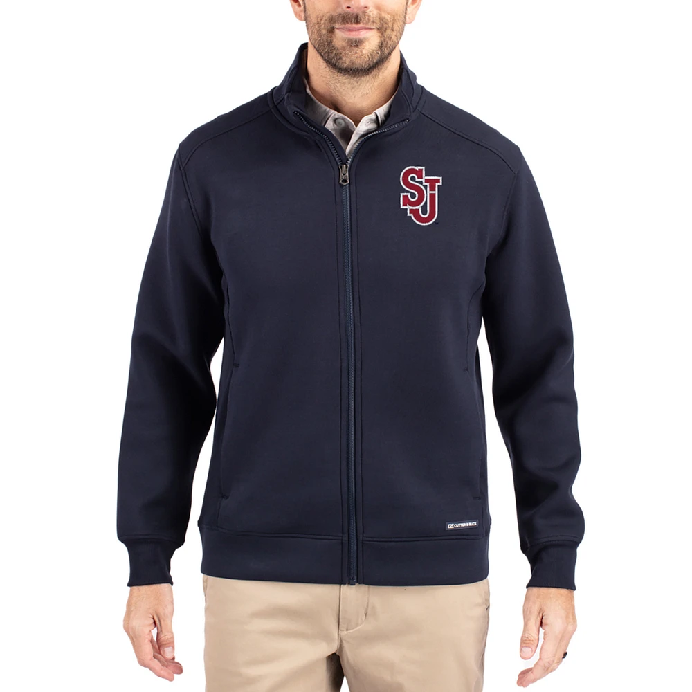 Men's Cutter & Buck Navy St. John's Red Storm Roam Eco Recycled Full-Zip Jacket