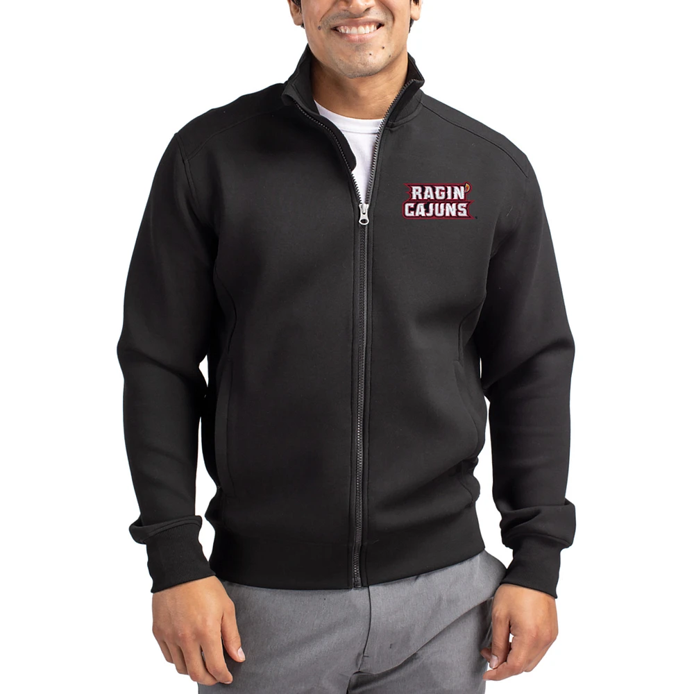 Men's Cutter & Buck Black Louisiana Ragin' Cajuns Roam Eco Recycled Full-Zip Jacket