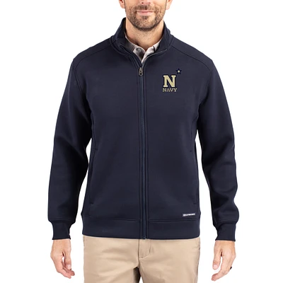 Men's Cutter & Buck Navy Midshipmen Roam Eco Recycled Full-Zip Jacket