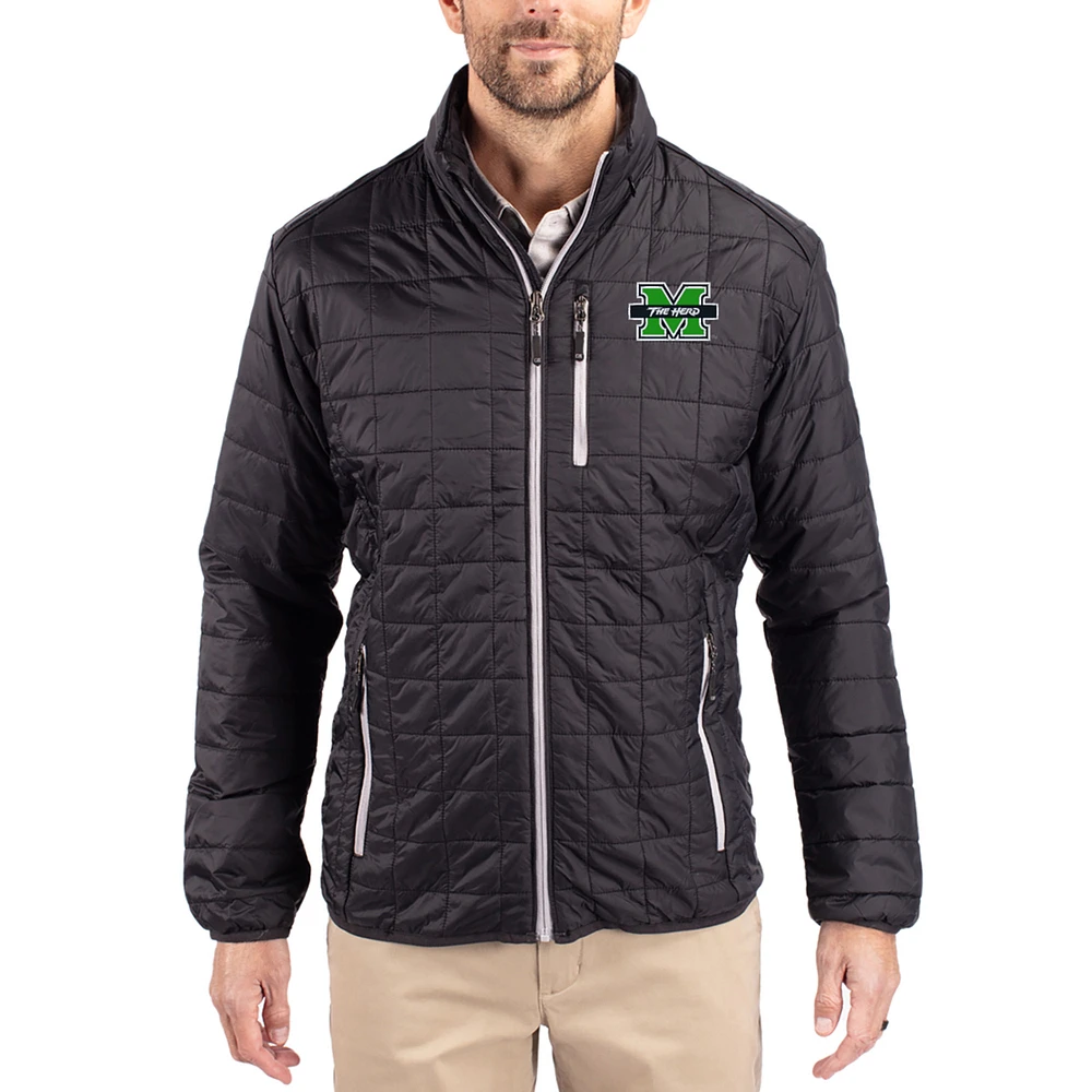 Men's Cutter & Buck Marshall Thundering Herd Rainier Eco Insulated PrimaLoft Full-Zip Puffer Jacket