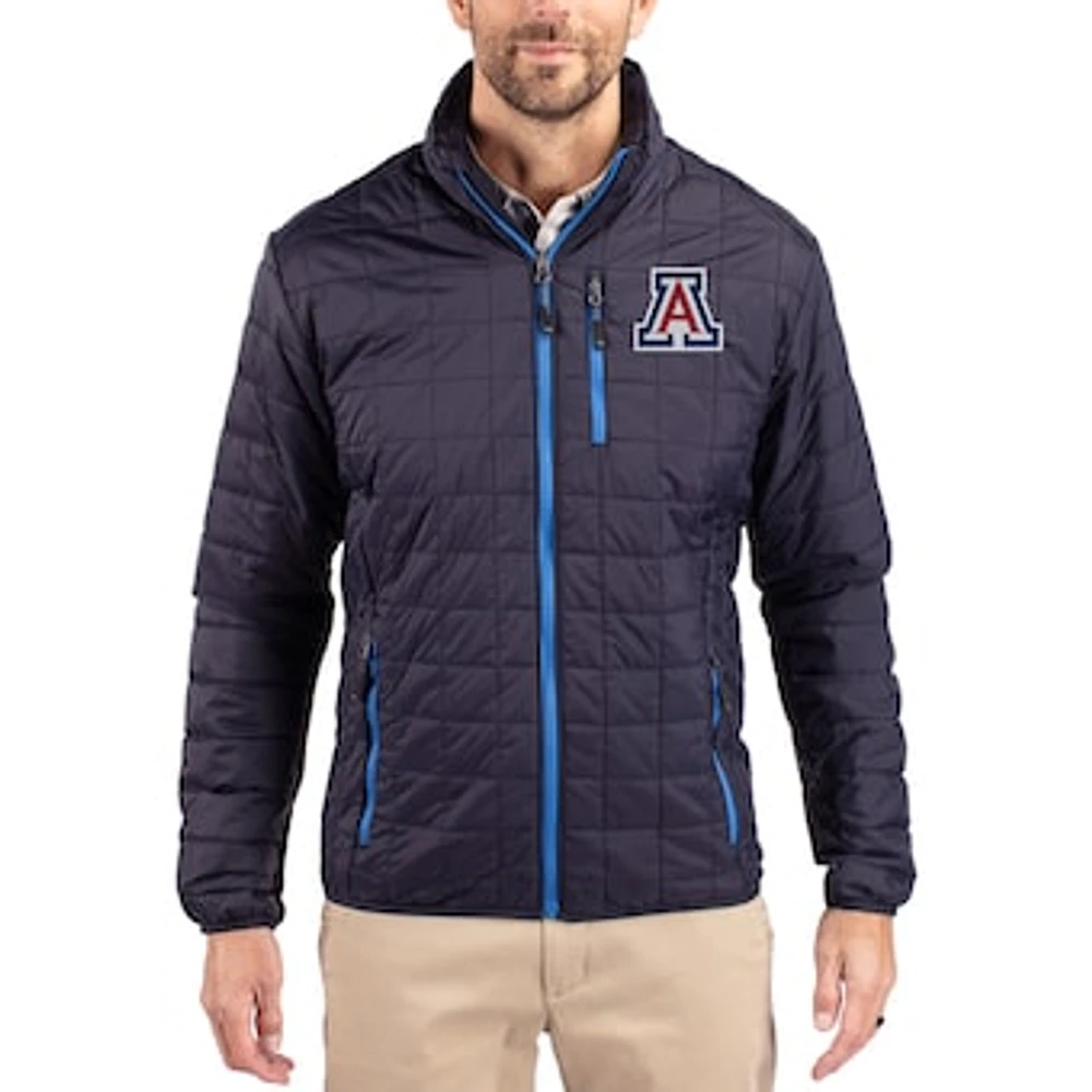 Men's Cutter & Buck Navy Arizona Wildcats Rainier Eco Insulated PrimaLoft Full-Zip Puffer Jacket