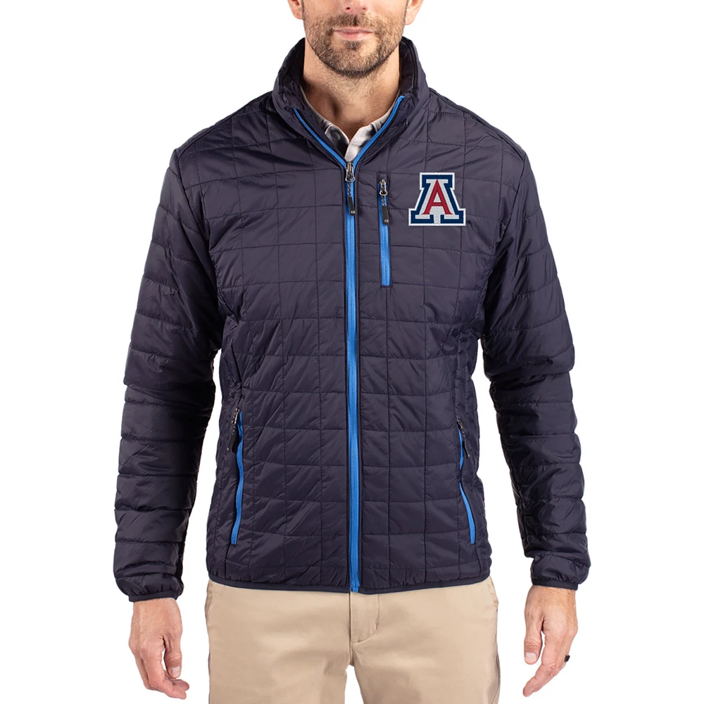 Men's Cutter & Buck Navy Arizona Wildcats Rainier Eco Insulated PrimaLoft Full-Zip Puffer Jacket