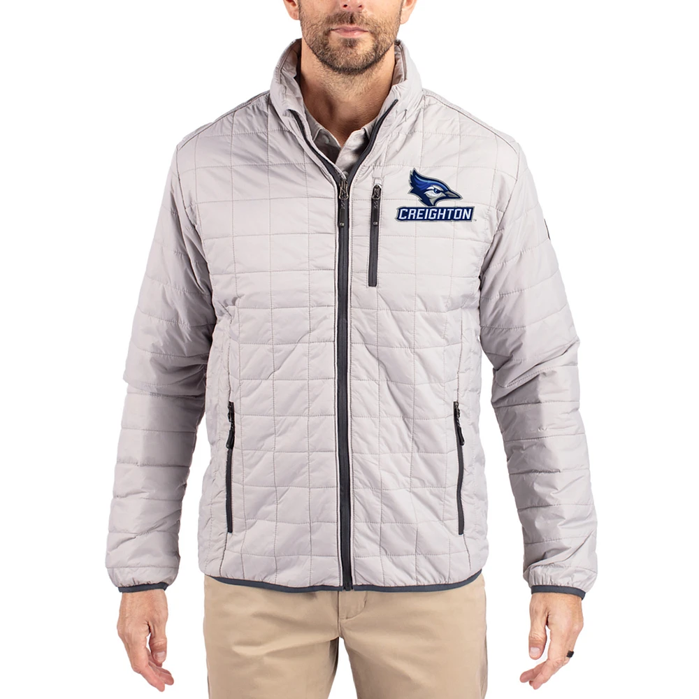 Men's Cutter & Buck Creighton Bluejays Rainier Eco Insulated PrimaLoft Full-Zip Puffer Jacket
