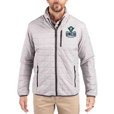 Men's Cutter & Buck Gray UNC Wilmington Seahawks Rainier Eco Insulated PrimaLoft Full-Zip Puffer Jacket