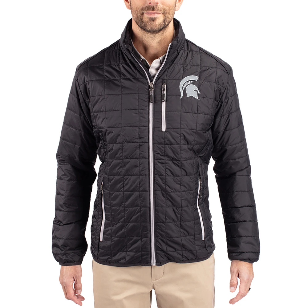 Men's Cutter & Buck Michigan State Spartans Rainier Eco Insulated PrimaLoft Full-Zip Puffer Jacket