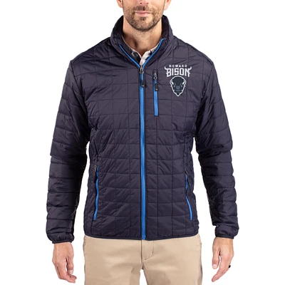 Men's Cutter & Buck Navy Howard Bison Rainier Eco Insulated PrimaLoft Full-Zip Puffer Jacket