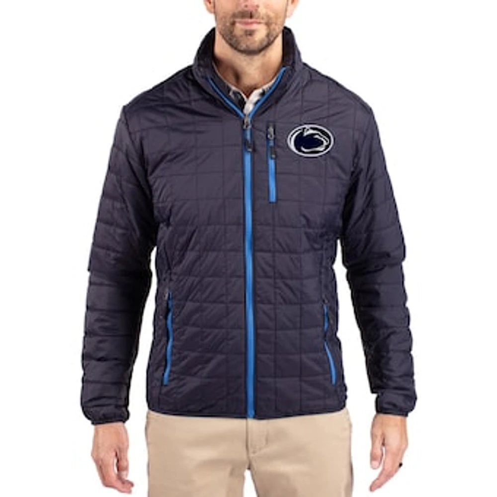 Men's Cutter & Buck Navy Penn State Nittany Lions Rainier Eco Insulated PrimaLoft Full-Zip Puffer Jacket