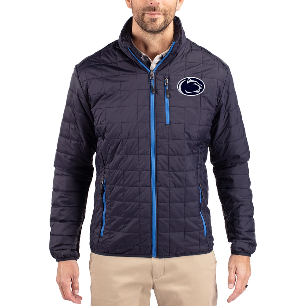 Men's Cutter & Buck Navy Penn State Nittany Lions Rainier Eco Insulated PrimaLoft Full-Zip Puffer Jacket