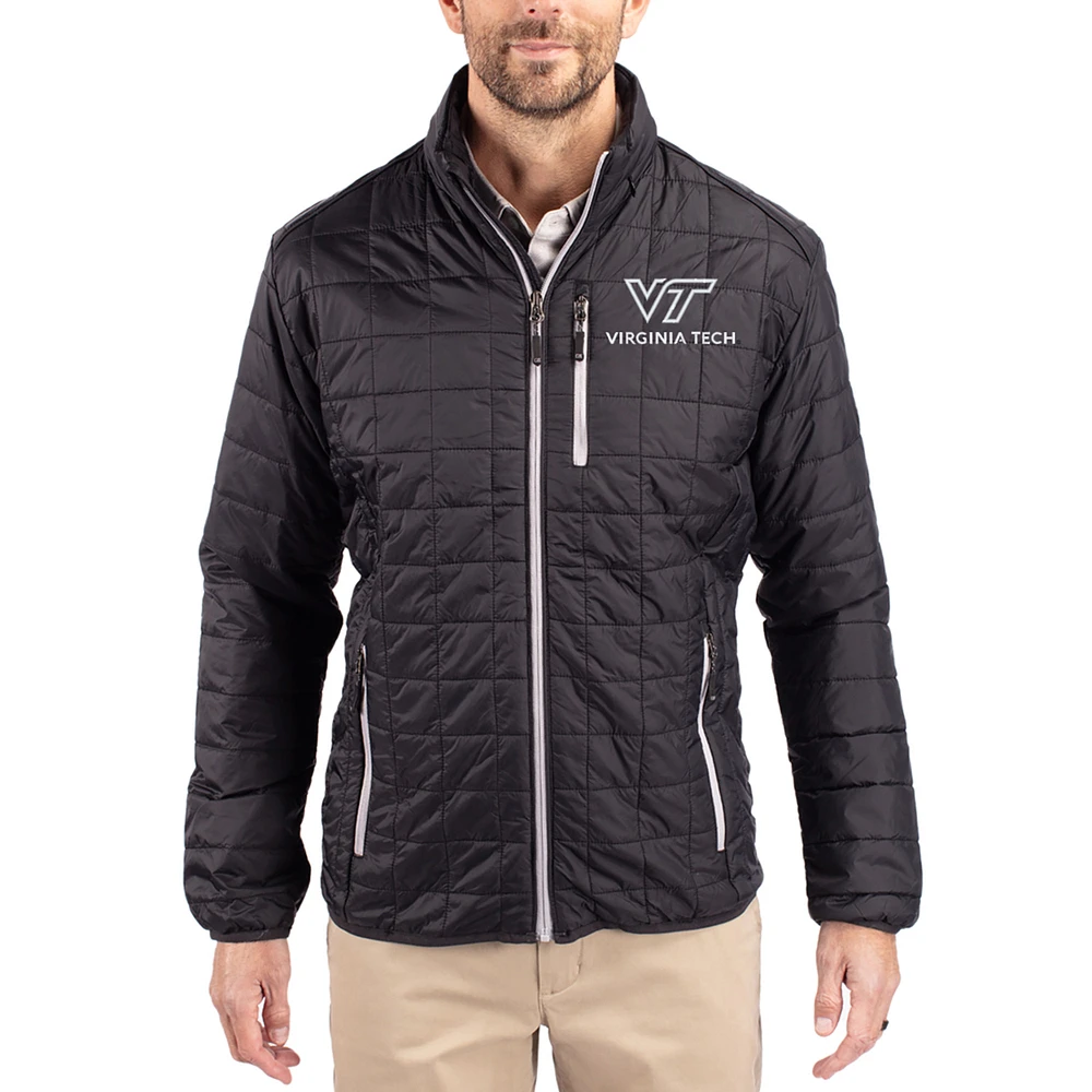 Men's Cutter & Buck Virginia Tech Hokies Rainier Eco Insulated PrimaLoft Full-Zip Puffer Jacket