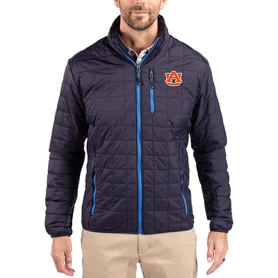 Men's Cutter & Buck Navy Auburn Tigers Rainier Eco Insulated PrimaLoft Full-Zip Puffer Jacket