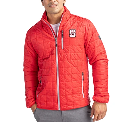 Men's Cutter & Buck NC State Wolfpack Rainier Eco Insulated PrimaLoft Full-Zip Puffer Jacket