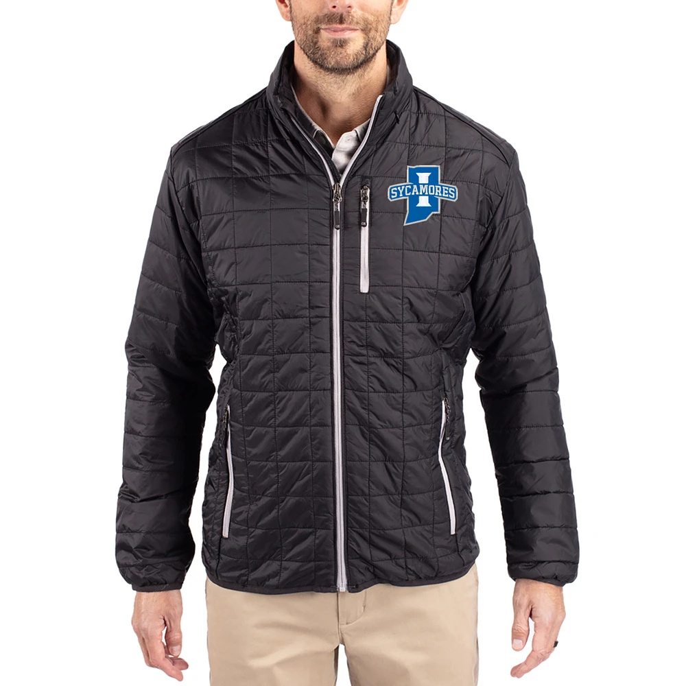 Men's Cutter & Buck Indiana State Sycamores Rainier Eco Insulated PrimaLoft Full-Zip Puffer Jacket