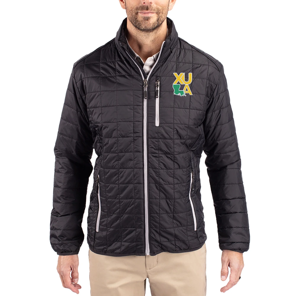 Men's Cutter & Buck Xavier University of Louisiana Gold Rush Rainier Eco Insulated PrimaLoft Full-Zip Puffer Jacket