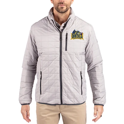 Men's Cutter & Buck Gray Drexel Dragons Rainier Eco Insulated PrimaLoft Full-Zip Puffer Jacket