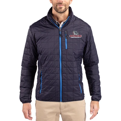 Men's Cutter & Buck Navy Gonzaga Bulldogs Rainier Eco Insulated PrimaLoft Full-Zip Puffer Jacket