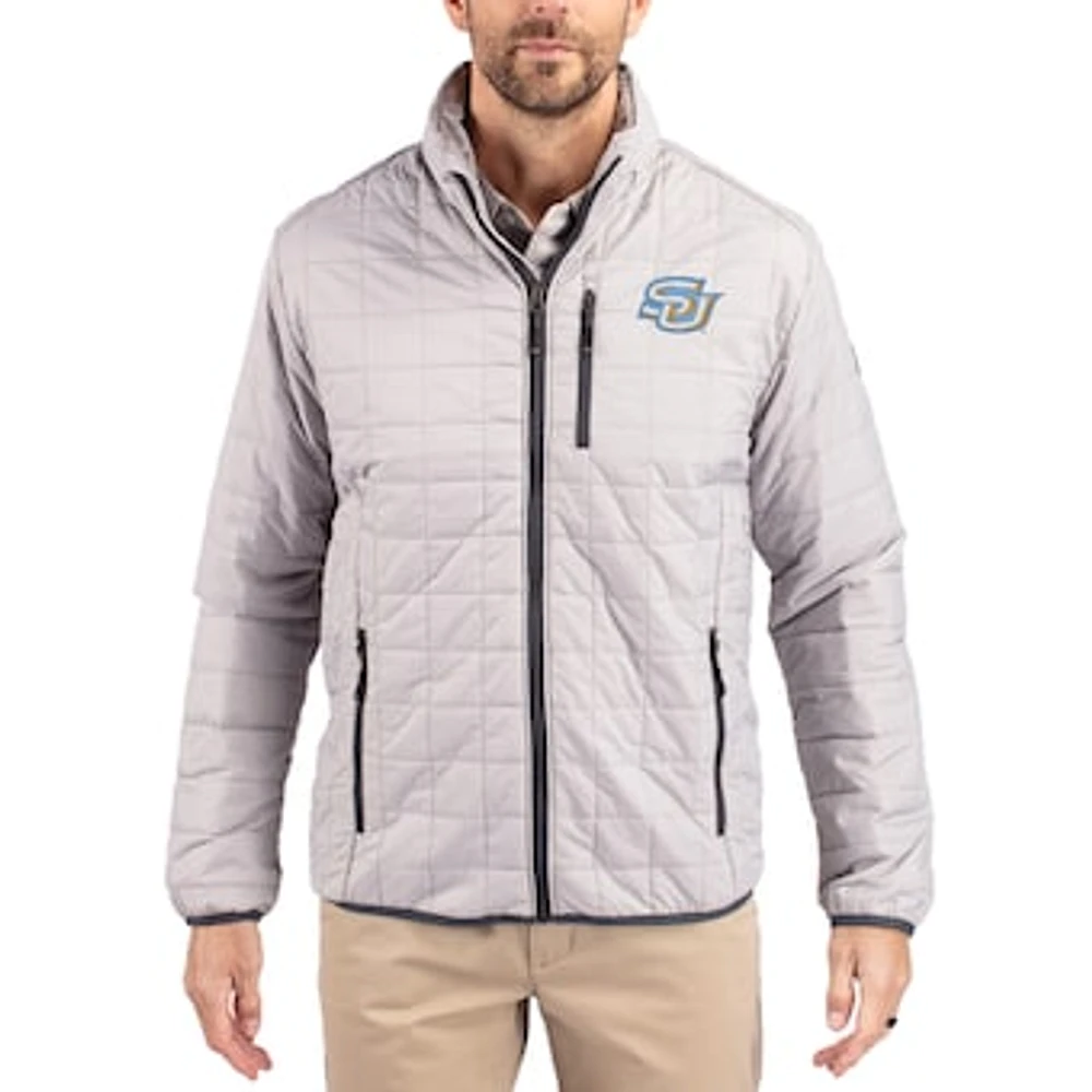 Men's Cutter & Buck Southern University Jaguars Rainier Eco Insulated PrimaLoft Full-Zip Puffer Jacket