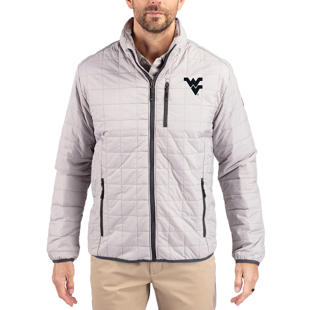 Men's Cutter & Buck West Virginia Mountaineers Rainier Eco Insulated PrimaLoft Full-Zip Puffer Jacket