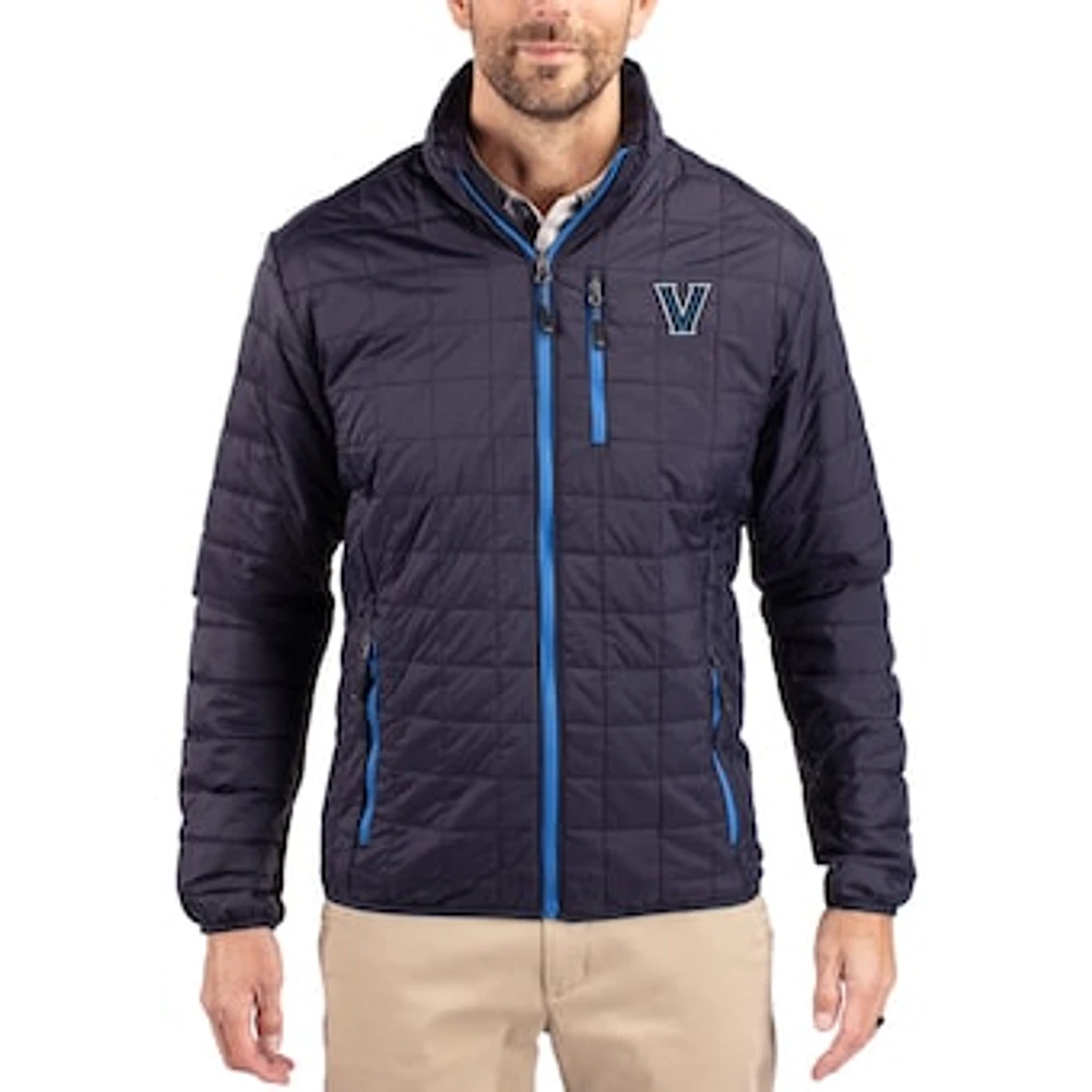 Men's Cutter & Buck Navy Villanova Wildcats Rainier Eco Insulated PrimaLoft Full-Zip Puffer Jacket