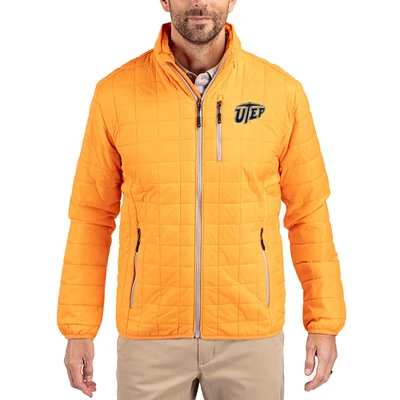 Men's Cutter & Buck UTEP Miners Rainier Eco Insulated PrimaLoft Full-Zip Puffer Jacket