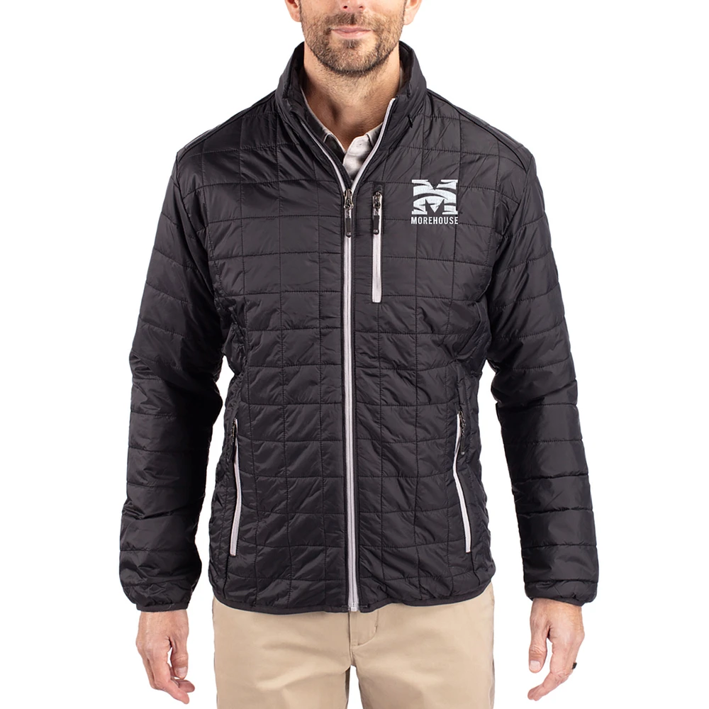 Men's Cutter & Buck Morehouse Maroon Tigers Rainier Eco Insulated PrimaLoft Full-Zip Puffer Jacket
