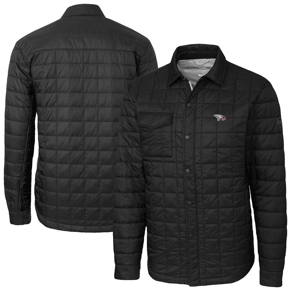 Men's Cutter & Buck Black North Carolina Central Eagles Ranier Eco Insulated PrimaLoft Full-Snap Shacket