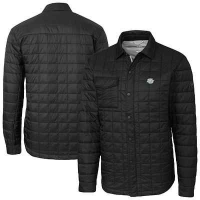 Men's Cutter & Buck Black Southern University Jaguars Ranier Eco Insulated PrimaLoft Full-Snap Shacket