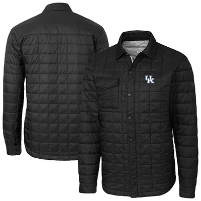 Men's Cutter & Buck Black Kentucky Wildcats Ranier Eco Insulated PrimaLoft Full-Snap Shacket