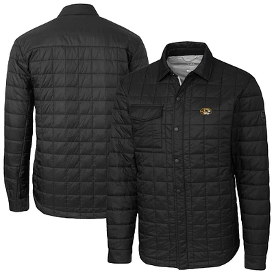 Men's Cutter & Buck Black Missouri Tigers Ranier Eco Insulated PrimaLoft Full-Snap Shacket
