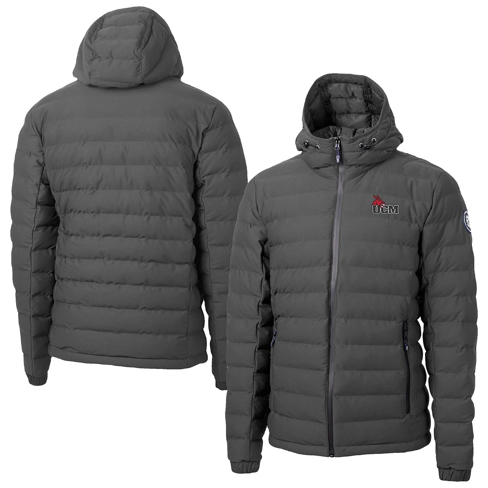 Men's Cutter & Buck Gray Central Missouri Mules Mission Ridge Eco Insulated Repreve Hooded Full-Zip Puffer Jacket