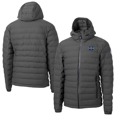 Men's Cutter & Buck Gray Utah State Aggies Mission Ridge Eco Insulated Repreve Hooded Full-Zip Puffer Jacket