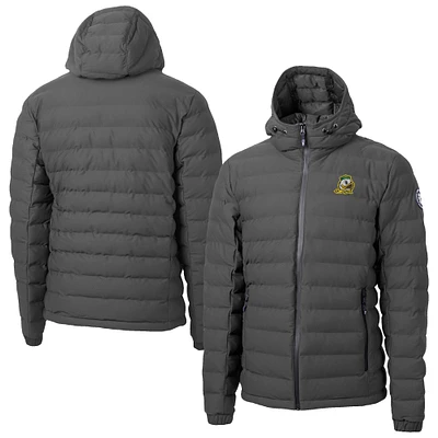 Men's Cutter & Buck Gray Oregon Ducks Mission Ridge Eco Insulated Repreve Hooded Full-Zip Puffer Jacket