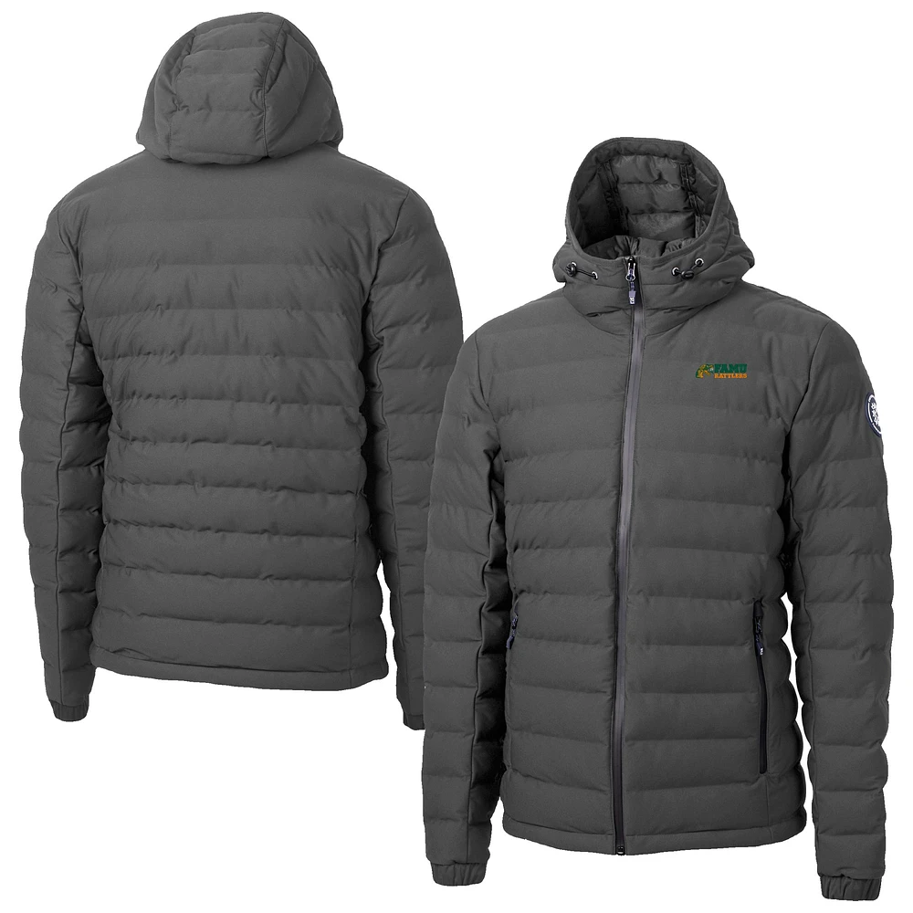 Men's Cutter & Buck Gray Florida A&M Rattlers Mission Ridge Eco Insulated Repreve Hooded Full-Zip Puffer Jacket