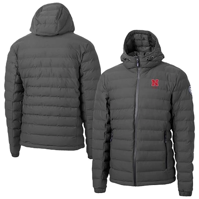 Men's Cutter & Buck Gray Nebraska Huskers Mission Ridge Eco Insulated Repreve Hooded Full-Zip Puffer Jacket