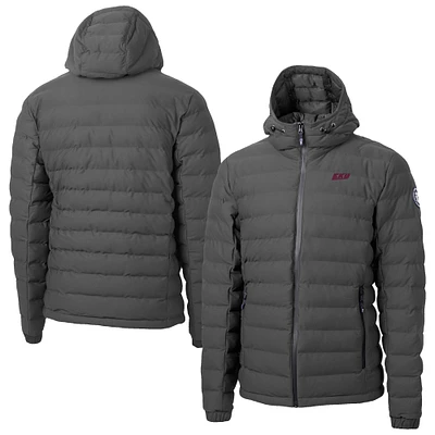 Men's Cutter & Buck Gray Eastern Kentucky Colonels Mission Ridge Eco Insulated Repreve Hooded Full-Zip Puffer Jacket