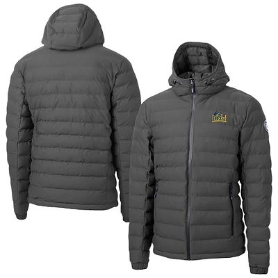 Men's Cutter & Buck Gray Drexel Dragons Mission Ridge Eco Insulated Repreve Hooded Full-Zip Puffer Jacket
