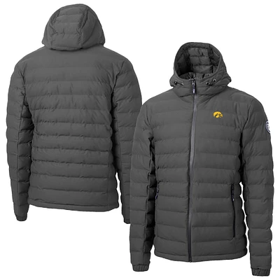 Men's Cutter & Buck Gray Iowa Hawkeyes Mission Ridge Eco Insulated Repreve Hooded Full-Zip Puffer Jacket