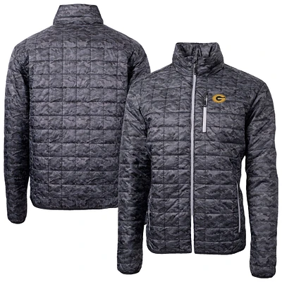 Men's Cutter & Buck Black Grambling Tigers Rainier Eco Insulated Camo PrimaLoft Full-Zip Puffer Jacket