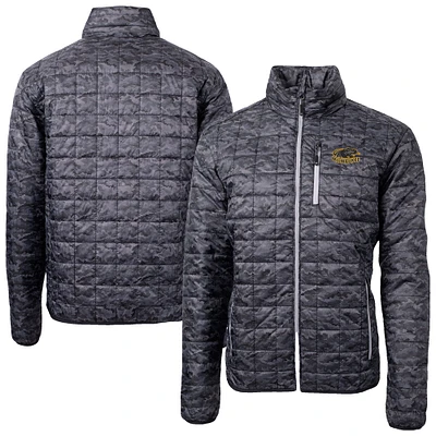 Men's Cutter & Buck Black Wisconsin-Milwaukee Panthers Rainier Eco Insulated Camo PrimaLoft Full-Zip Puffer Jacket