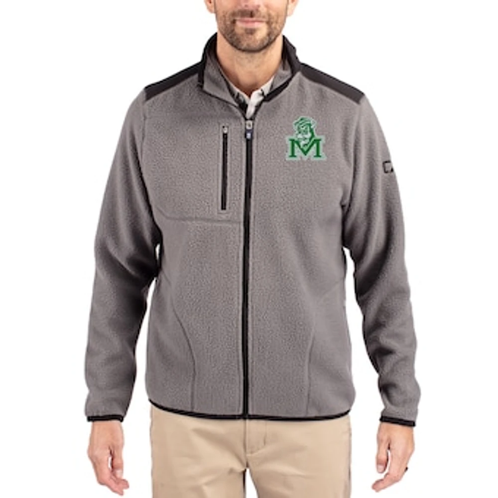 Men's Cutter & Buck Marshall Thundering Herd Cascade Eco Fleece Full-Zip Jacket