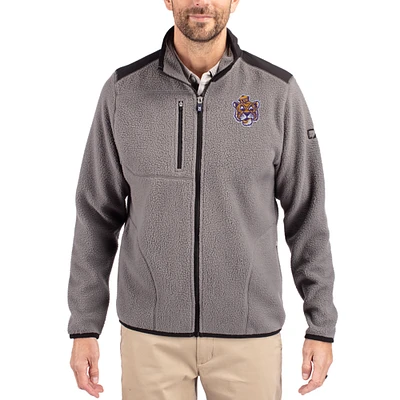 Men's Cutter & Buck Gray LSU Tigers Cascade Eco Fleece Full-Zip Jacket