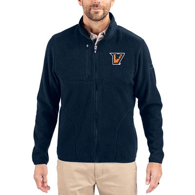 Men's Cutter & Buck Navy Texas-Rio Grande Valley Vaqueros Cascade Eco Fleece Full-Zip Jacket