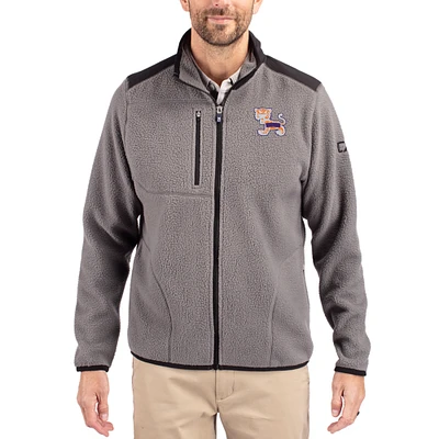Men's Cutter & Buck Gray Clemson Tigers Cascade Eco Fleece Full-Zip Jacket