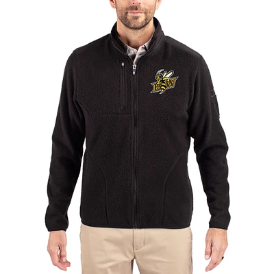 Men's Cutter & Buck Black Baldwin Wallace Yellow Jackets Cascade Eco Fleece Full-Zip Jacket