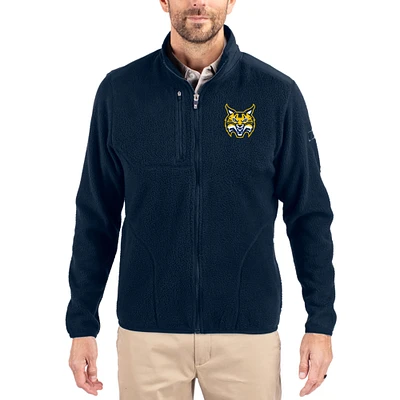 Men's Cutter & Buck Navy Quinnipiac Bobcats Cascade Eco Fleece Full-Zip Jacket